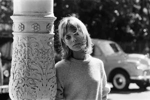 Pillar Prints: Jane Birkin, English actress currently starring in Graham Greene play, Carving a Statue