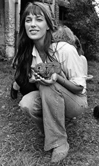 00141 Prints: Jane Birkin English actress pop singer with rabbit 1977