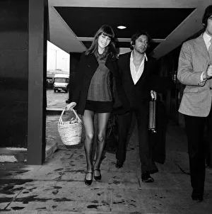 Jane Birkin & Serge Gainsbourg at Heathrow airport January 1971
