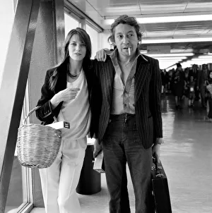 Jane Birkin and Serge Gainsbourg at London Airport April 1977