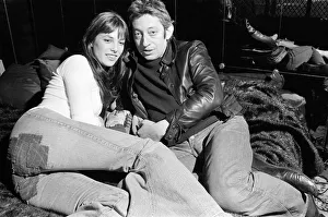 00538 Prints: Jane Birkin and Serge Gainsbourg May 1972 at their Paris luxury home