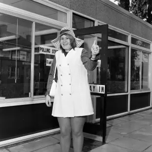 Elections Prints: Jane Clark, votes in the United Kingdom general election on her birthday