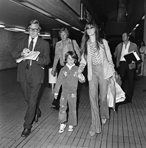 01129 Prints: Jane Fonda flew into Heathrow from New York to a big welcome from her eight-year-old