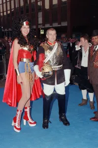 Wonder Woman Prints: Janet Street Porter and Neil Tennant arriving at Elton John