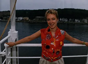 Janice Forsyth TV presenter in Rothesay orange shirt