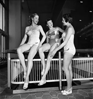 Bouncing Prints: Jantzen gave a display of their spring fashions of Bathing costumes at the Royal festival