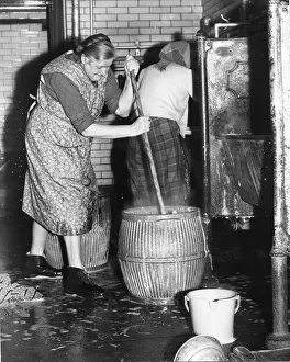January 1964 Mrs Florence Holmes perhaps using a dolly in the Old St Paul