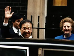 Japanese Prime Minister Toshiki Kaifu with British Conservative Prime Minister Margaret