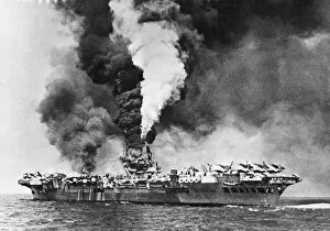 01438 Collection: Japanese Suicide Pilots Fail Against British Pacific Fleet Carriers