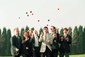 Juggling Prints: Jason Willis-Lee leads the team of jugglers from King Edward VI Five Ways School in their
