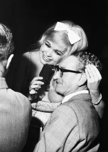Jayne Mansfield Amercan Actress and singer Pulling a member of the audience towards her