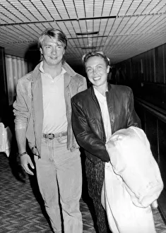 Jayne Torvill and Christopher Dean at Heathrow Airport after flying in from New York