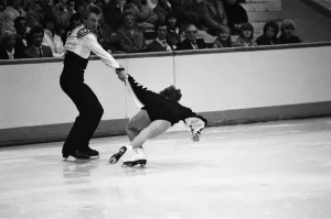 Dance Prints: Jayne Torvill and Christopher Dean ice skating in Nottingham. 20th November 1983