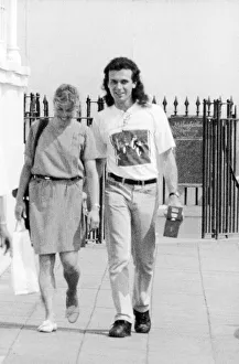 Jayne Torvill and her husband Phil Christensen walking down the road. 23rd September 1991