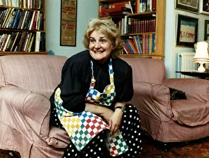 Jean Boht Actress sitting in living room at home December 1988