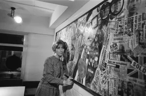Jean Fairclough, Artist from Bolton, aged 24 years old, pictured with her mural