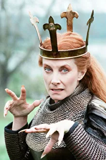 Jean Marsh as Morgaine whilst on location filming for the Dr Who story Battlefield