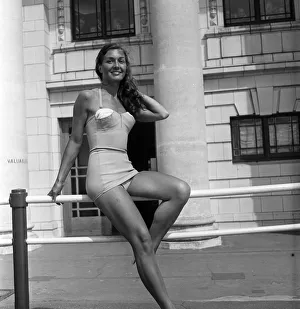 Swimsuit Prints: Jean Rogers (23) of Liverpool, won the first heat in the Miss Blackpool &pound
