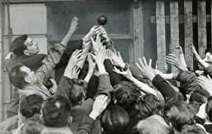 00198 Prints: Jedburgh Roxburghshire February 1948 Handba being played with smuggled ball coming