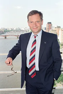 Balcony Prints: Jeffrey Archer, pictured on a balcony overlooking the River Thames. 12th June 1992