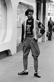 Images Dated 14th June 1983: Jeffrey Daniel from pop group Shalamar, in London, showing his dance moves