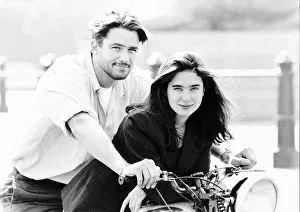 Jennifer Connelly Actress with actor Bill Campbell in England to promote their new Walt