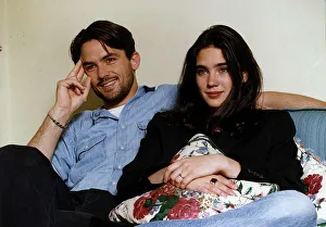 Jennifer Connelly actress and Bill Campbell actor arrive in Britain to promote their new