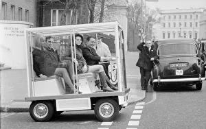 Jenny Hopkirk with her friend Sue Winchester (right) as they are driven around