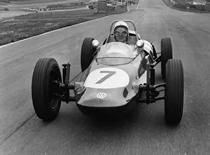 Jenny Nadin racing driver in her Formula Vee car in 1967 Volkswagen