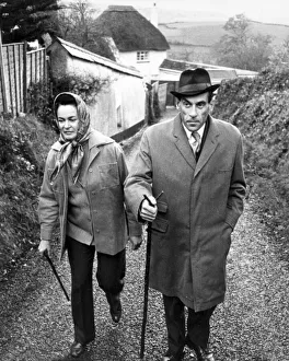 Walking Stick Prints: JEREMY THORPE AND HIS WIFE MARION WALK NEAR THEIR HOME IN THE WEST COUNTRY