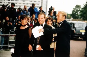 Jerome Flynn actor and singer with his singing partner Robson Green