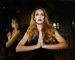 Images Dated 2nd October 1993: Jerry Hall Actress Supermodel Performing A Yoga Exercise