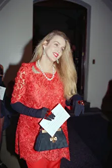 Jerry Hall at a gala dinner in aid of the AIDS Crisis Trust in Whitehall