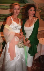 Jerry Hall and Marie Helvin enjoying a night out at the BAFTA Awards 1996