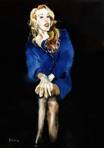 Jerry Hall portrait of an actress singer model who married Mick Jagger