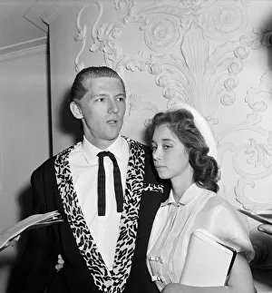 01319 Prints: Jerry Lee Lewis and his 13-year-old wife Myra at the Westbury Hotel, London