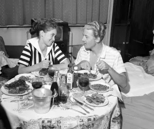 Jerry Lee Lewis Rock and Roll singer May 1958 with his 13 year old wife Myra