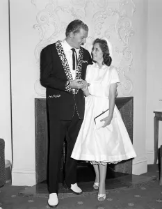 Jerry Lee Lewis Rock and Roll singer May 1958 with his 13 year old wife Myra in