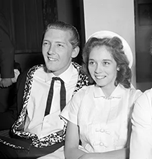 Jerry Lee Lewis Rock and Roll singer May 1958 with his 13 year old wife Myra in