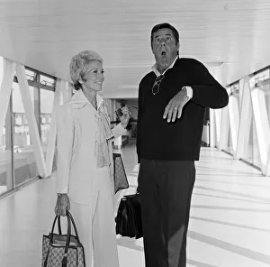 Jerry Lewis arrived at Heathrow Airport today from New York with his wife Patti