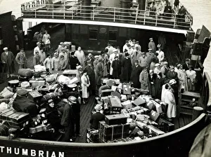 00007 Prints: Jewish refugees on board the Polish liner Pilsudster at Newcastle Quay Jew jews