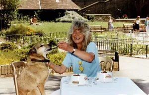 Jilly Cooper author, journalist & enterpreneur at photocall to launch a new dog food