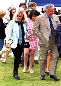 Jilly Cooper writer and Leo Cooper arrive at the Alfred Dunhill Queens Cup Polo