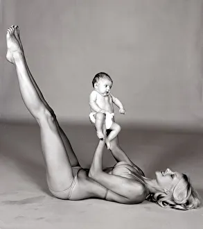 Jilly Johnson Glamour Model September 1975 Pictured with baby daughter Lucy - Jilly