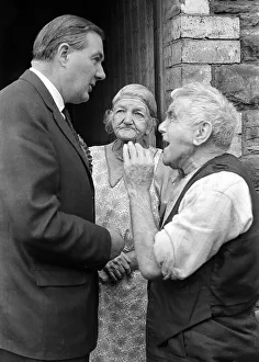 Pensioners Prints: Jim Callaghan MP out on the hustings in Cardif South October 1964