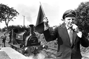 Guard Prints: Jim Harper who was stationmaster for the day on Tanfield Railway which started an all-day