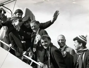 Jim Kennedy joins Celtic supporters as they fly to Lisbon for the 1967 European cup