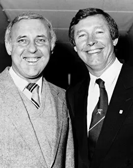 Images Dated 1st January 1985: Jim McLean Dundee United manager with Alex Ferguson Aberdeen Manager circa 1985