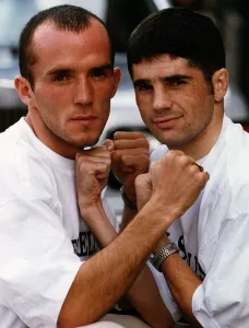 Jim Murray and Drew Docherty boxers pre fatal bout at Hospitality Inn Glasgow