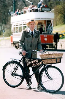00078 Prints: Jim Wayte, from Washington takes his 1936 Bundle Tradesmans cycle for a ride at Beamish